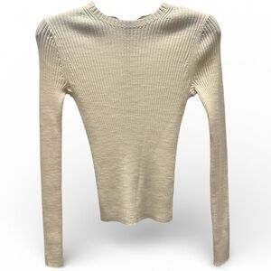 Vince Women’s Marled Rib Crew Sweater in Off White Size Small